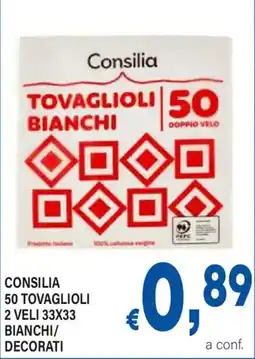 DEM Consilia tovaglioli bianchi decorati offerta
