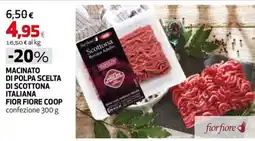 Extracoop Macinato di polpa scelta di scottona italiana Fior Fiore Coop offerta