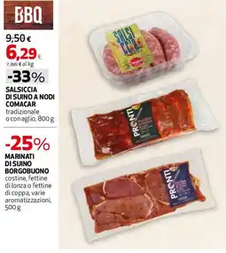Ipercoop Salsiccia di suino a nodi Comacar offerta