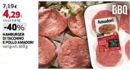 Ipercoop Hamburger di tacchino e pollo Amadori offerta