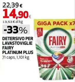 Extracoop Detersivo per lavastoviglie Fairy Platinum Plus offerta