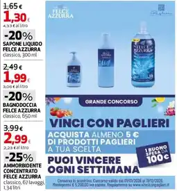 Ipercoop Sapone liquido Felce Azzurra classico offerta