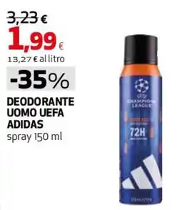 Ipercoop Deodorante uomo uefa adidas offerta
