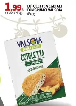 Ipercoop Cotoletta vegetale con spinaci Valsoia offerta