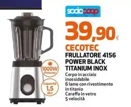 Extracoop Cecotec frullatore 4156 power black titanium inox offerta