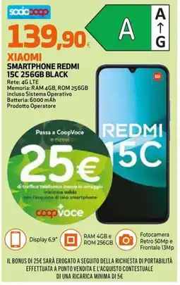 Extracoop Xiaomi Smartphone Redmi 15C 256GB Black offerta