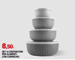 Ipercoop Set 4 contenitori per alimenti con coperchio offerta