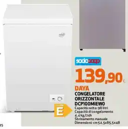 Ipercoop Daya congelatore orizzontale offerta