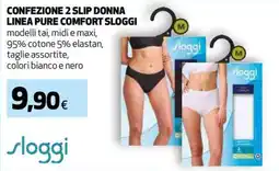 Extracoop Confezione 2 slip donna linea pure comfort sloggi offerta