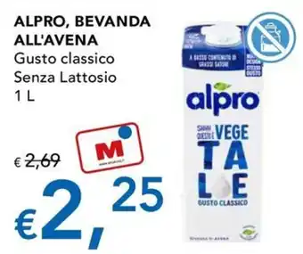 Alpro bevanda all'avena gusto classico senza lattosio