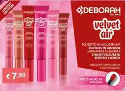 Smoll Deborah velvet air rossetto in mousse mat offerta