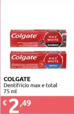 Smoll Colgate Dentifricio max e total offerta