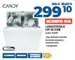 Elettrosintesi Candy lavastoviglie CIP 3E7L0W offerta