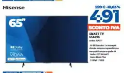 Elettrosintesi Hisense SMART TV 65A69S offerta