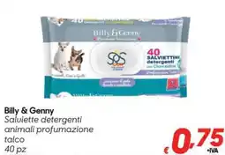 Pac Cash&Carry Billy & Genny Salviette detergenti animali profumazione talco offerta