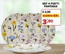 Iperal Set 4 piatti fantasia offerta