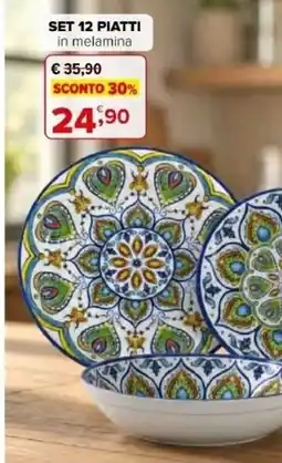 Iperal Set 12 piatti in melamina offerta