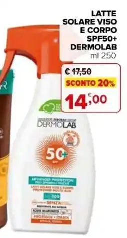Iperal Latte solare viso e corpo spf50+ dermolab offerta
