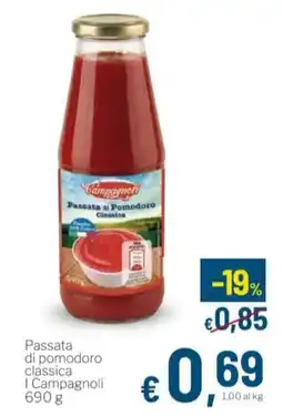 Aldel Discount Passata di pomodoro classica I Campagnoli offerta