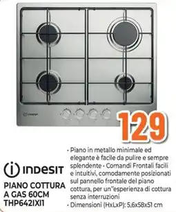 Extracoop Indesit piano cottura a gas 60cm offerta