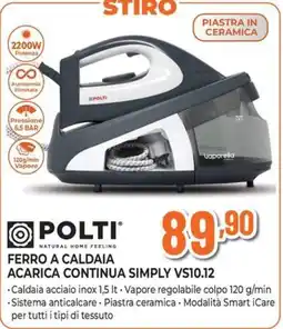 Extracoop Polti ferro a caldaia acarica continua simply vs10.12 offerta