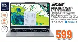 Extracoop Acer Notebook Aspire Lite AL1554P52F5 offerta
