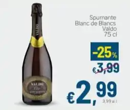 Aldel Discount Spumante Blanc de Blancs Valdo offerta