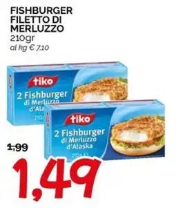 Hardis Fishburger di Merluzzo d'Alaska Tiko offerta