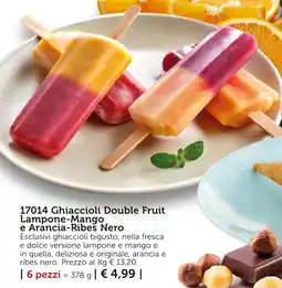 Bofrost Ghiaccioli Double Fruit Lampone-Mango e Arancia-Ribes Nero offerta