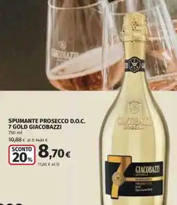 Ipercoop Spumante prosecco d.o.c. 7 gold giacobazzi offerta