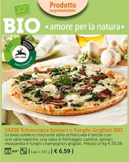 Bofrost Schiacciata Spinaci e Funghi Grigliati BIO offerta