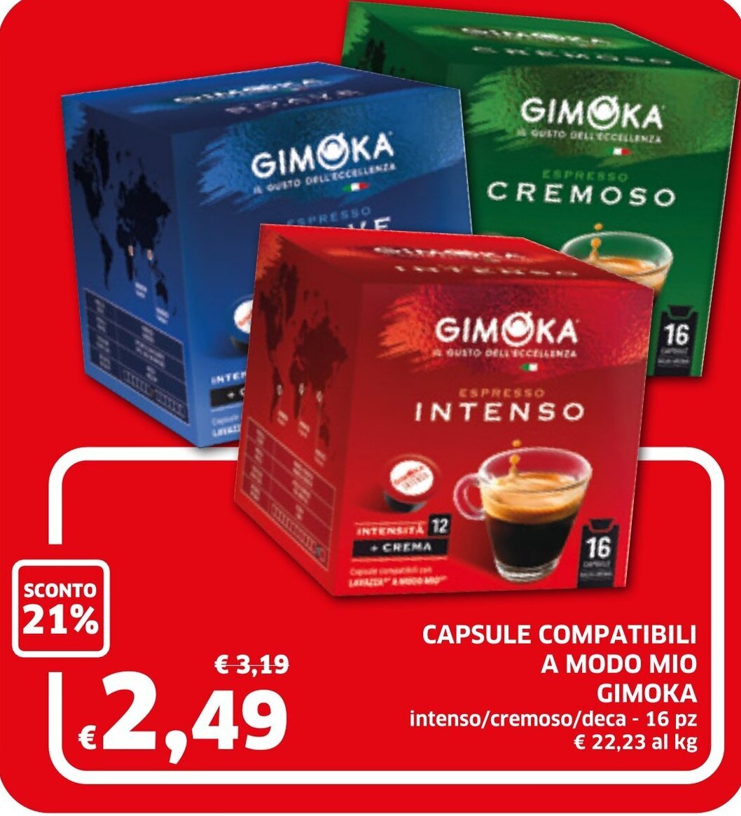 Gimoka Capsule Compatibili a Modo Mio 16pz offerta di Ecu Discount
