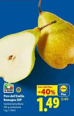 Lidl Pere dell'Emilia Romagna IGP offerta