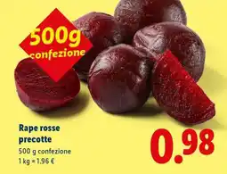 Lidl Rape rosse precotte offerta