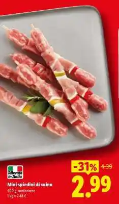 Lidl Mini spiedini di suino offerta