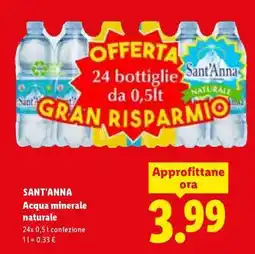 Lidl Sant'Anna Acqua Minerale Naturale offerta