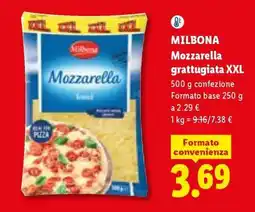 Lidl Milbona Mozzarella grattugiata XXL offerta