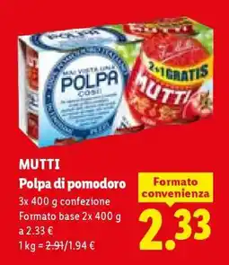 Lidl Mutti Polpa di pomodoro offerta