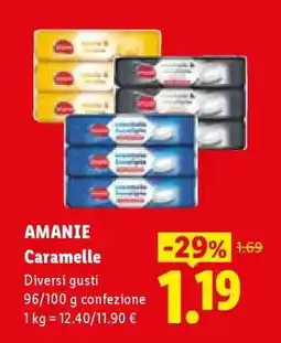 Lidl Amanie Caramelle offerta