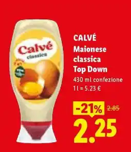 Lidl Calvé Maionese classica Top Down offerta