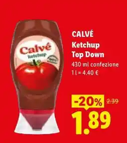 Lidl CALVÈ Ketchup Top Down offerta