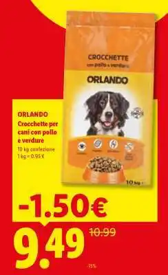 Lidl ORLANDO Crocchette per cani con pollo e verdure offerta