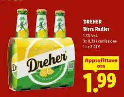 Lidl DREHER Birra Radler offerta