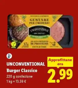Lidl Unconventional Burger Classico offerta