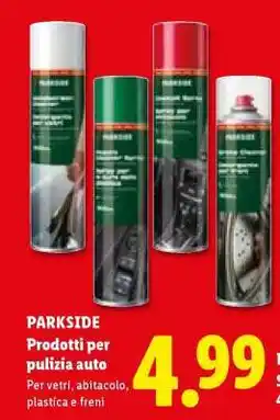 Lidl PARKSIDE Prodotti per pulizia auto offerta