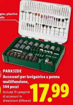 Lidl PARKSIDE Accessori per levigatrice a penna multifunzione, 544 pezzi offerta