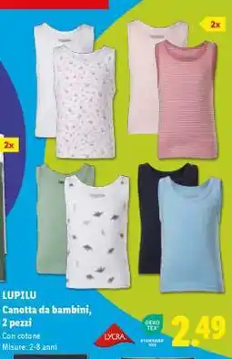 Lidl LUPILU Canotta da bambini, 2 pezzi offerta
