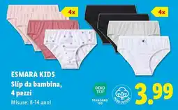 Lidl esmara KIDS Slip da bambina, 4 pezzi offerta