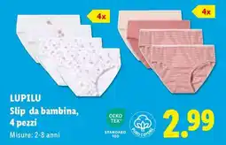 Lidl LUPILU Slip da bambina, 4 pezzi offerta
