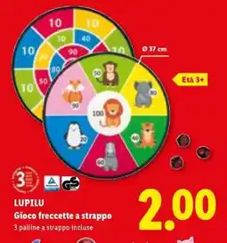 Lidl LUPILU Gioco freccette a strappo offerta